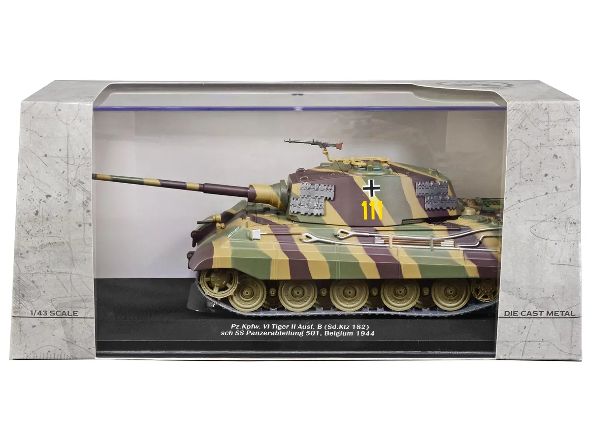 German Sd. Pzkpfw Vi King Tiger Ausf. B Heavy Tank #111 "Schwere Ss Panzer Abteilung 101 Belgium 1944" 1/43 Diecast Model By Afvs Of Wwii 1