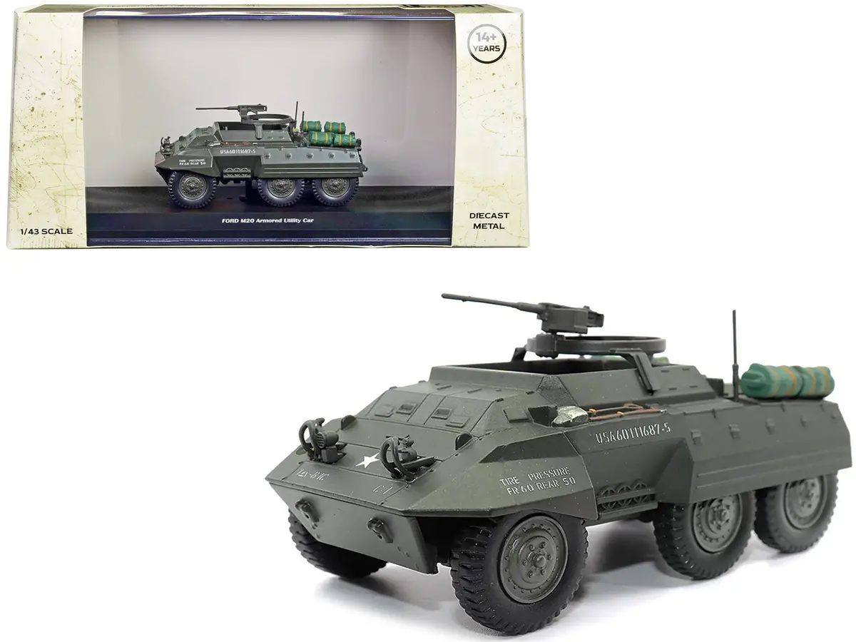 Ford M20 Armored Utility Car Olive Drab "United States Army" 1/43 Diecast Model By Militaria Die Cast 1