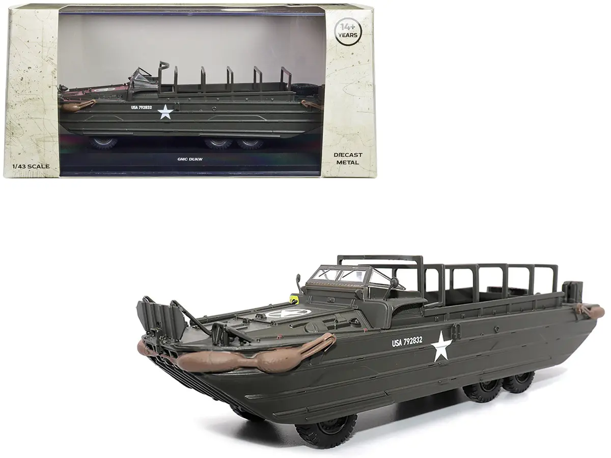 Gmc Dukw Amphibious Vehicle Olive Drab "United States Army" 1/43 Diecast Model By Militaria Die Cast 1