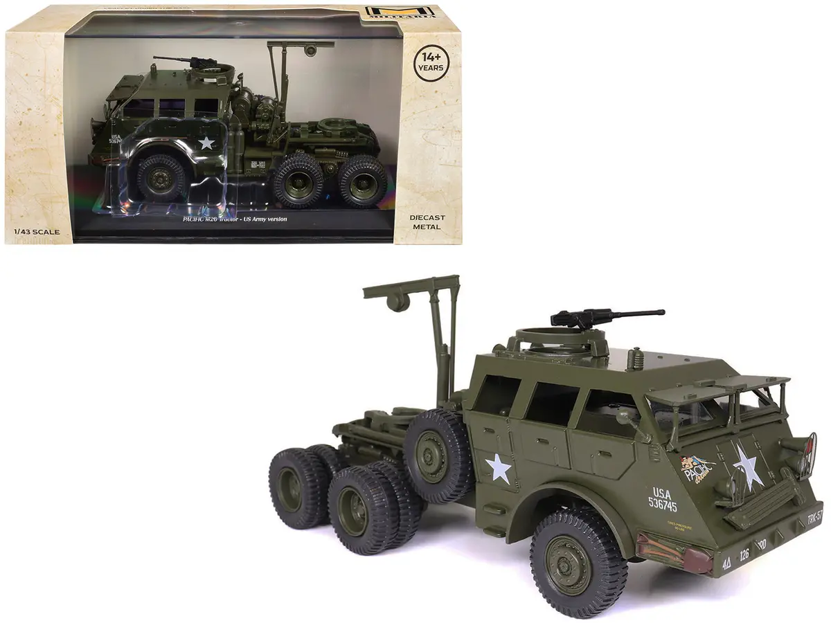 Pacific M26 Tractor Olive Drab "United States Army" 1/43 Diecast Model By Militaria Die Cast 1