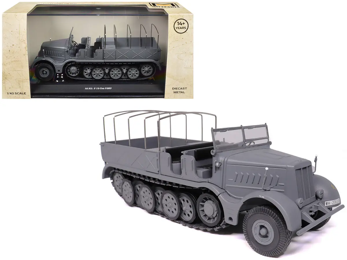 Sd.Kfz. 9 18-Ton Famo Afv Gray "German Army" 1/43 Diecast Model By Militaria Die Cast 1
