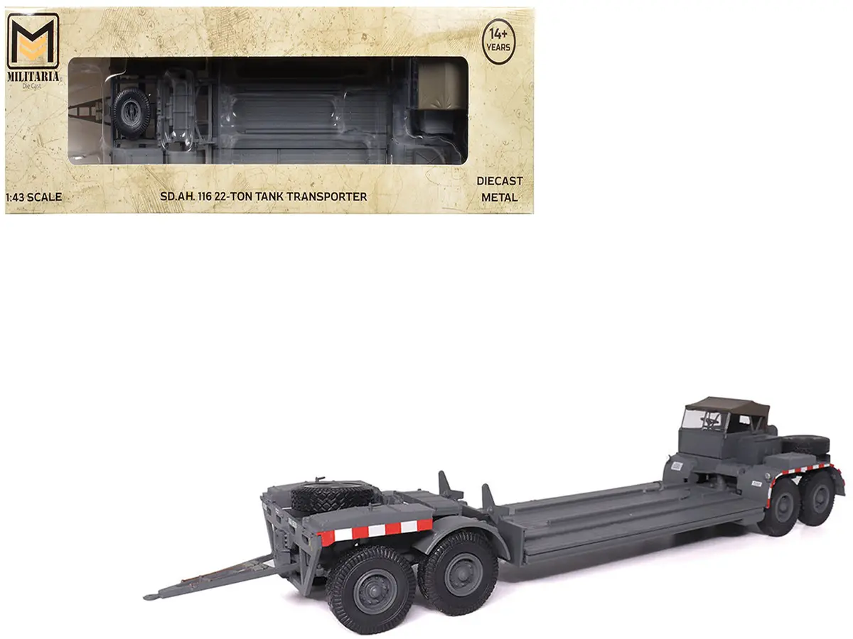 Sd.Ah. 116 22-Ton Tank Transporter Gray "German Army" 1/43 Diecast Model By Militaria Die Cast 1