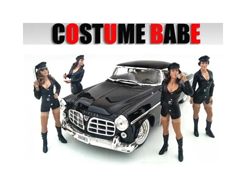 "Costume Babes" (4 Piece Accessory Figure Set) For 1/24 Scale Diecast Models By American Diorama 1
