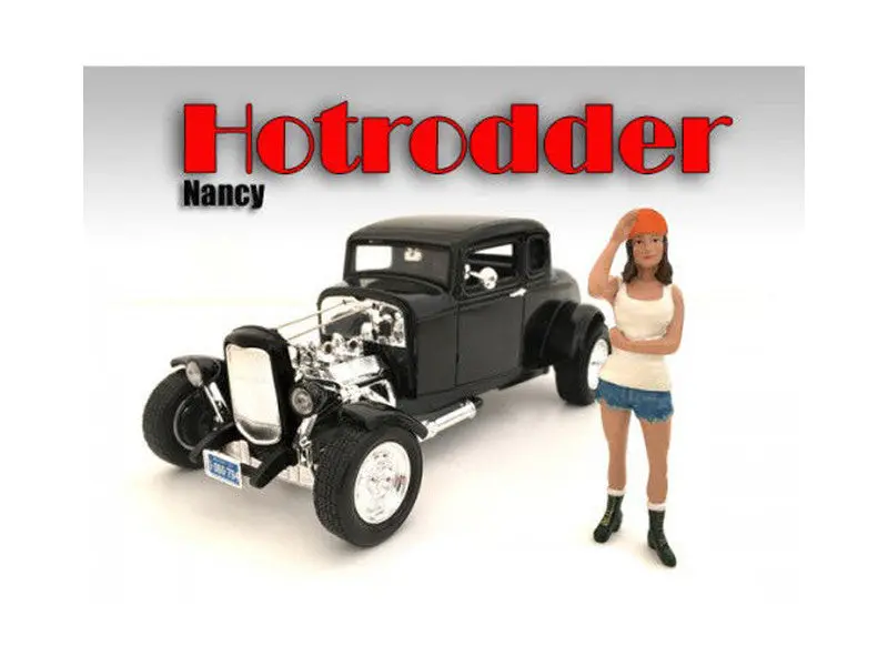 "Hotrodders - Nancy" Accessory Figure For 1/18 Scale Diecast Models By American Diorama 1