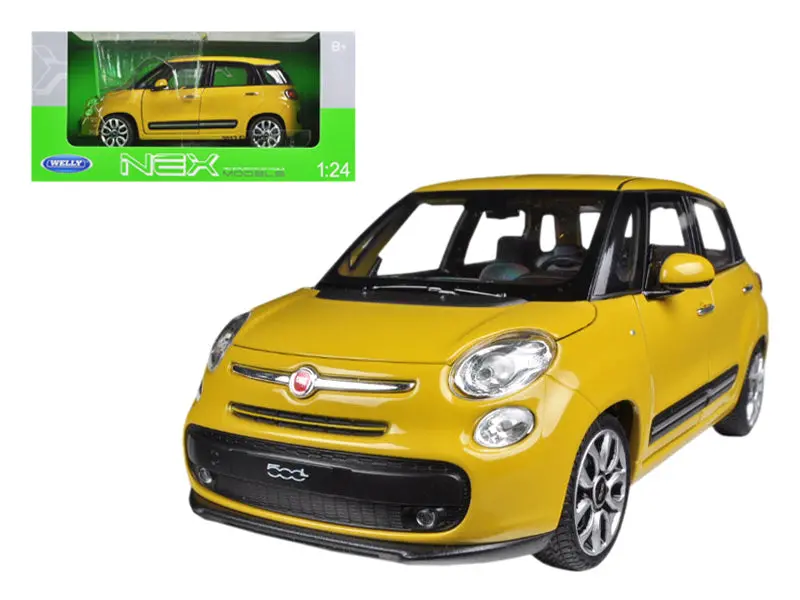 2013 Fiat 500L Yellow 1/24 Diecast Car Model By Welly 1