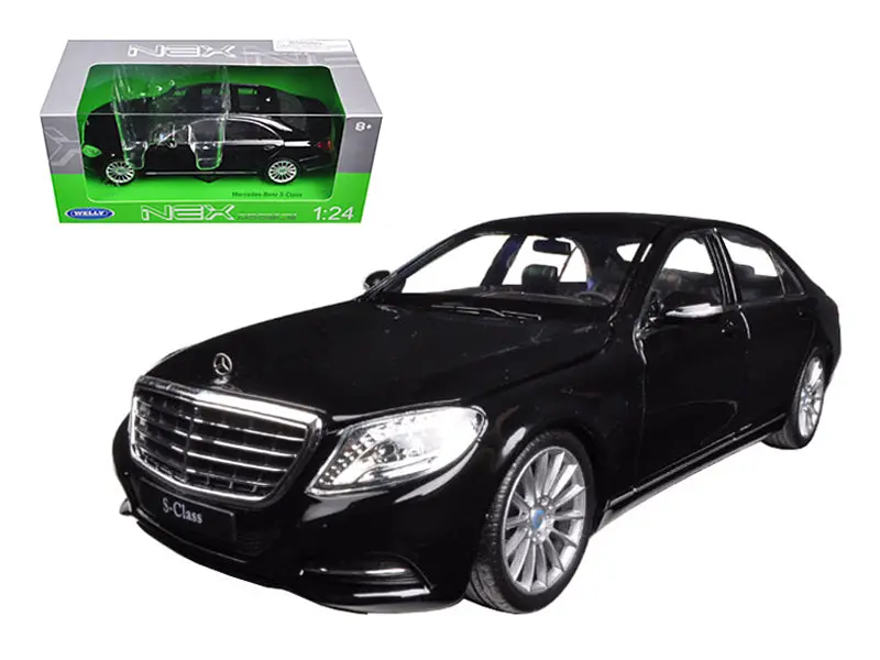 Mercedes Benz S Class Black 1/24 Diecast Model Car By Welly 1
