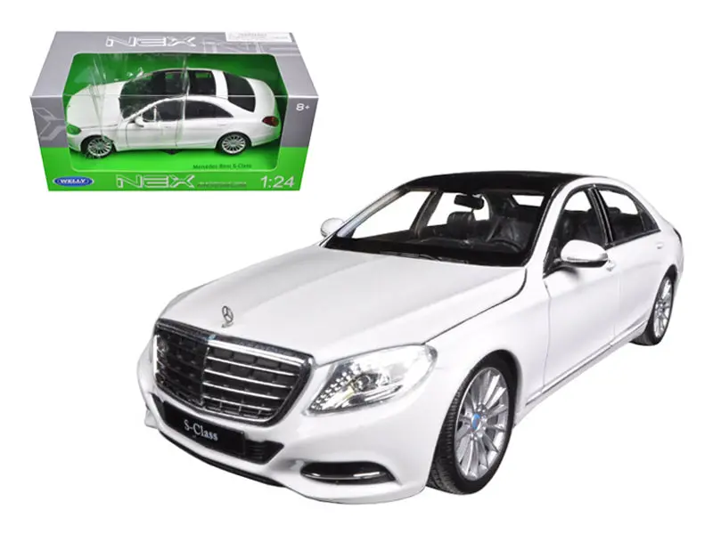 Mercedes Benz S Class White 1/24 Diecast Model Car By Welly 1