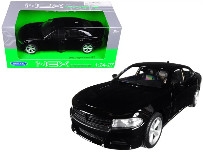 2016 Dodge Charger R/T Black "Nex Models" 1/24-1/27 Diecast Model Car By Welly 1