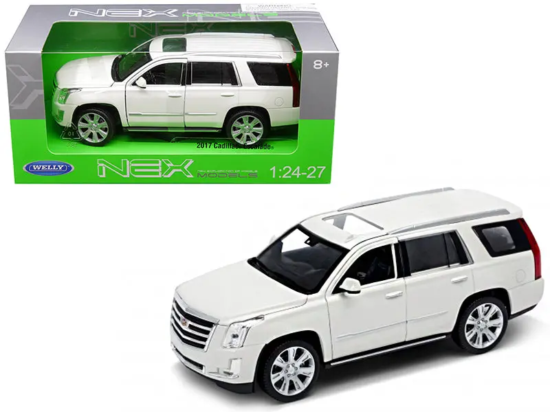 2017 Cadillac Escalade With Sunroof White 1/24-1/27 Diecast Model Car By Welly 1