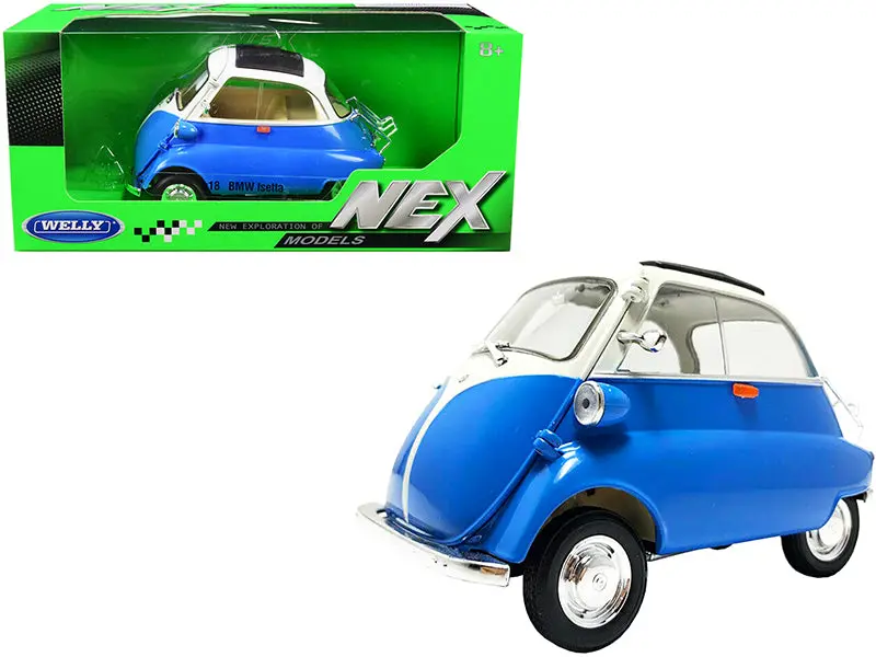 Bmw Isetta Blue And White "Nex Models" 1/18 Diecast Model Car By Welly 1