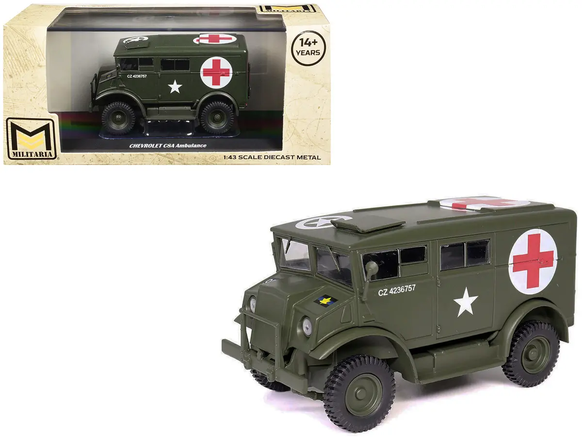 Chevrolet C8a Ambulance Olive Drab "United States Army" 1/43 Diecast Model By Militaria Die Cast 1