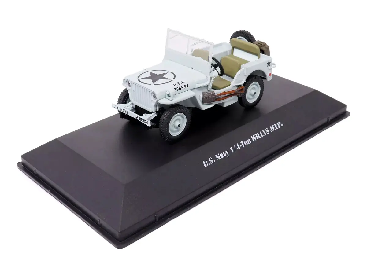 Willys Jeep 1/4-Ton Car Light Blue "United States Navy" 1/43 Diecast Model By Militaria Die Cast 2