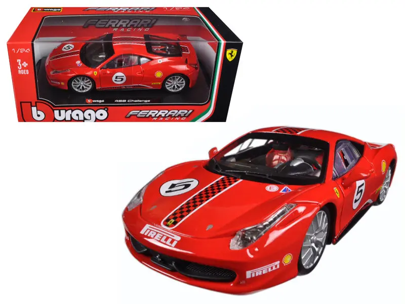 Ferrari 458 Challenge #5 Red 1/24 Diecast Model Car By Bburago 1