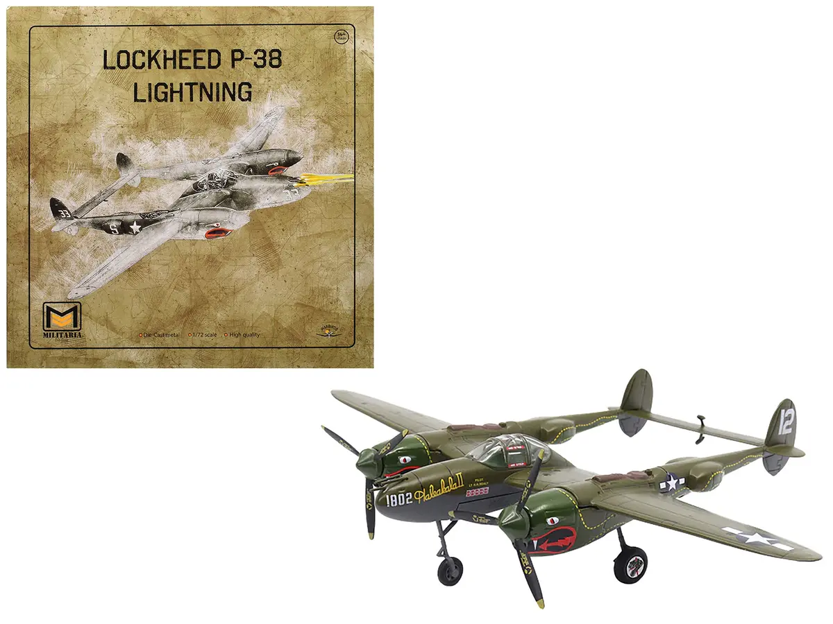 Lockheed P-38 Lightning Fighter Aircraft "Haleakala Ii 80Th Fg 459Th Fs Twin Dragons" (1944) United States Army Air Forces 1/72 Diecast Model By Militaria Die Cast 1