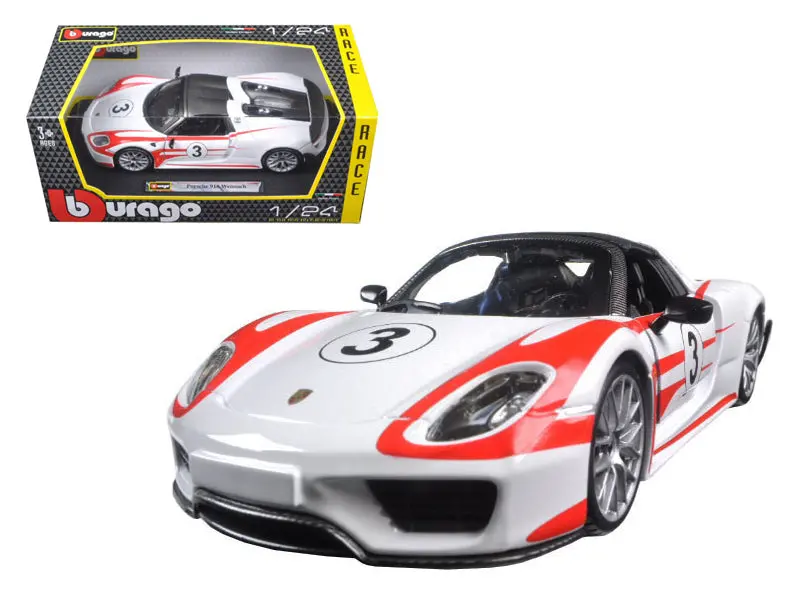 Porsche 918 Spyder Weissach #3 1/24 Diecast Model Car By Bburago 1