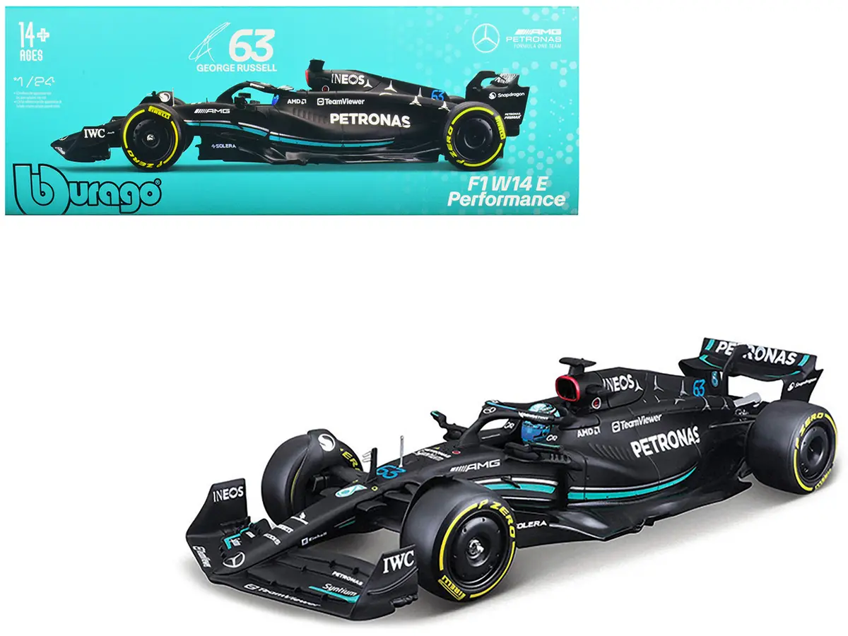 Mercedes-Amg F1 W14 E Performance #63 George Russell "Petronas" Formula One F1 "World Championship" (2023) 1/24 Diecast Model Car By Bburago 1