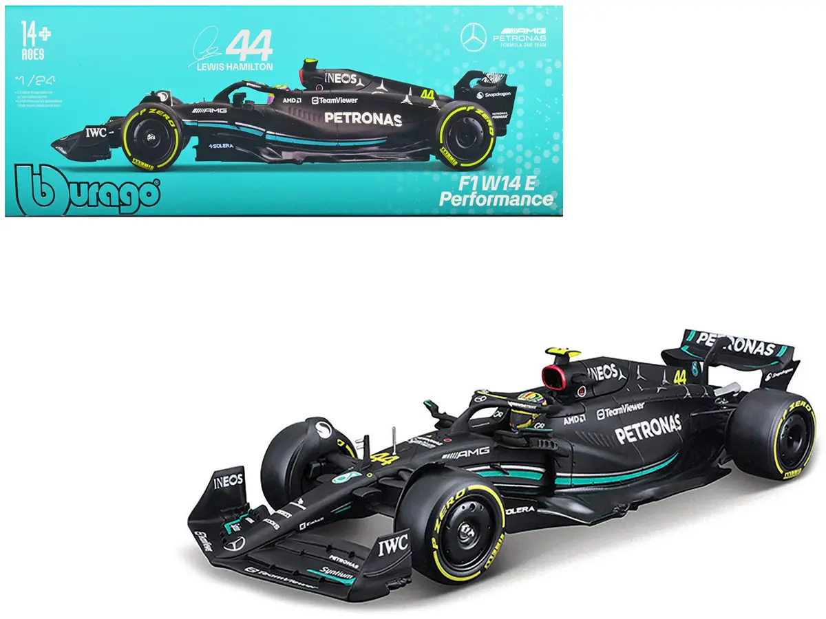 Mercedes-Amg F1 W14 E Performance #44 Lewis Hamilton "Petronas" Formula One F1 "World Championship" (2023) 1/24 Diecast Model Car By Bburago 1