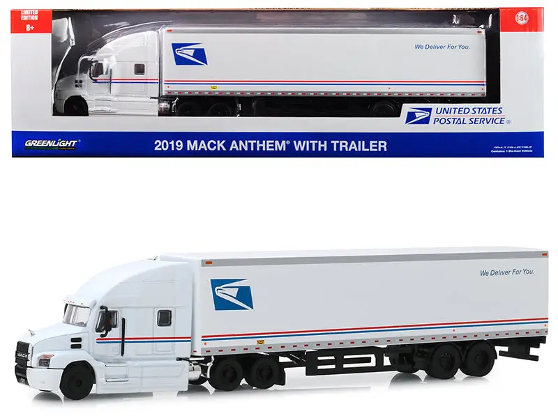 2019 Mack Anthem 18 Wheeler Tractor-Trailer "Usps" (United States Postal Service) "We Deliver For You" 1/64 Diecast Model By Greenlight 1
