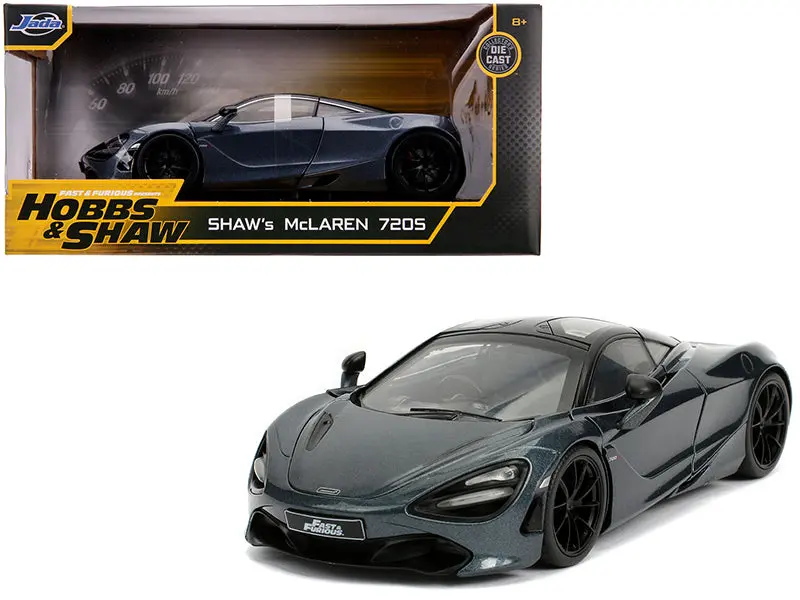 Shaw's Mclaren 720S Rhd (Right Hand Drive) Metallic Gray "Fast & Furious Presents: Hobbs & Shaw" (2019) Movie 1/24 Diecast Model Car By Jada 1