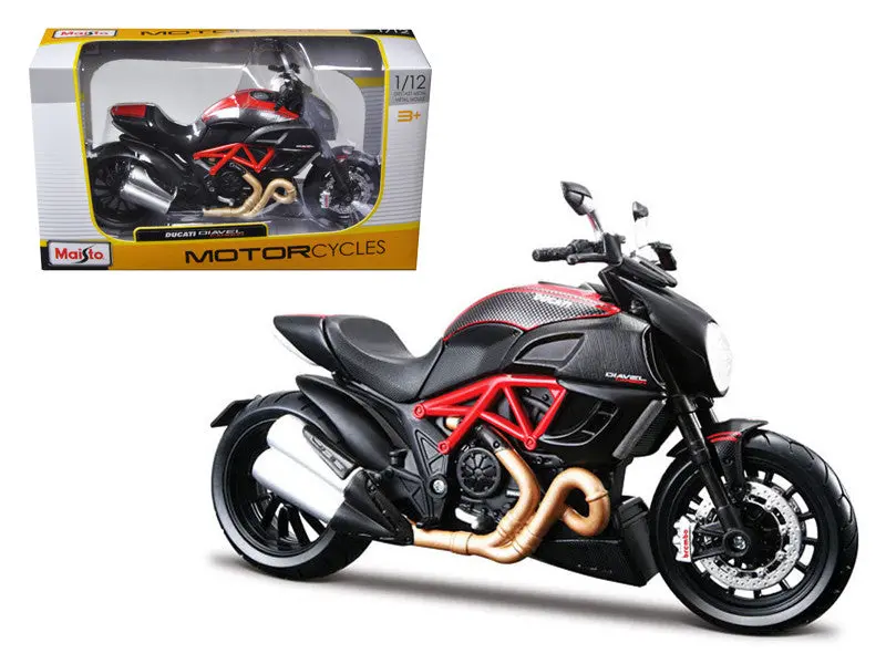 Ducati Diavel Red And Carbon 1/12 Diecast Motorcycle Model By Maisto 1