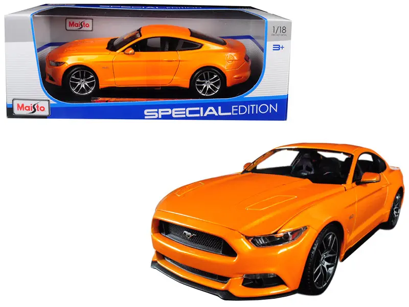 2015 Ford Mustang Gt 5.0 Metallic Orange Special Edition 1/18 Diecast Model Car By Maisto 1