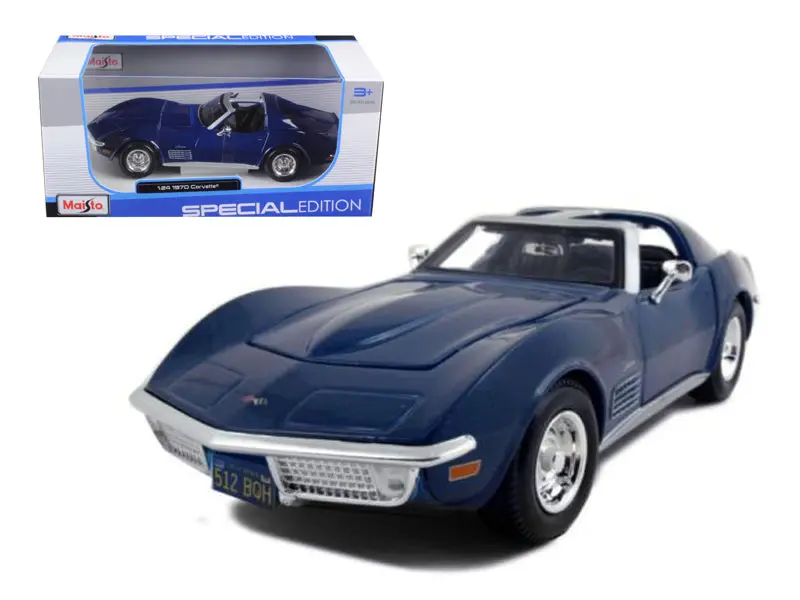 1970 Chevrolet Corvette Blue 1/24 Diecast Model Car By Maisto 1