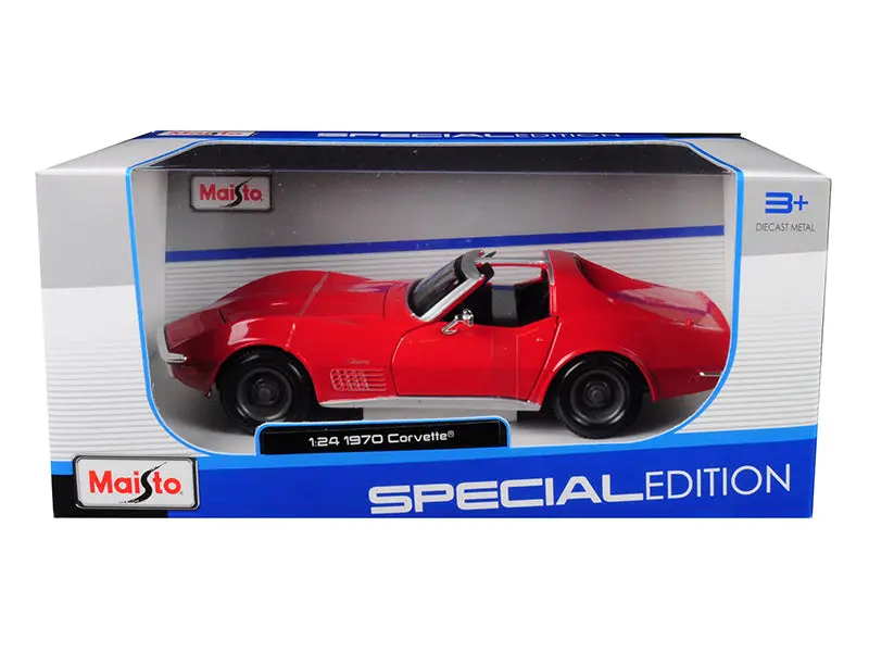 1970 Chevrolet Corvette Red 1/24 Diecast Model Car By Maisto 1