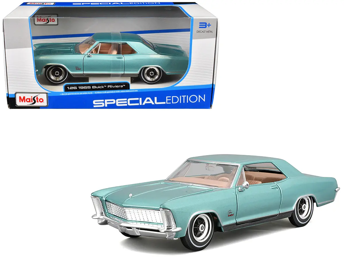 1965 Buick Riviera Gran Sport Light Blue Metallic "Special Edition" Series 1/26 Diecast Model Car By Maisto 1