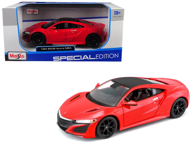 2018 Acura Nsx Red With Black Top 1/24 Diecast Model Car By Maisto 1