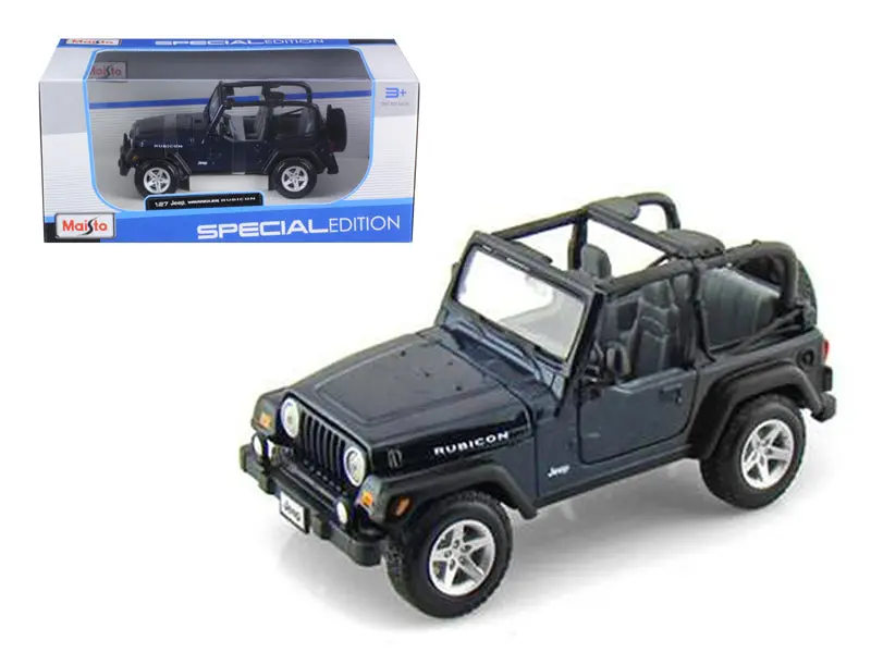 Jeep Wranger Rubicon Dark Blue 1/27 Diecast Model By Maisto 1