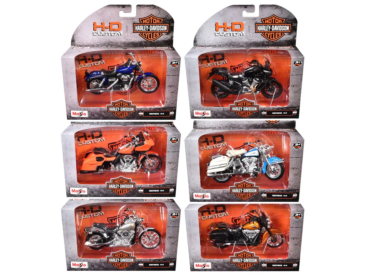 Harley-Davidson Motorcycles (6 Piece Set) Series #44 1/18 Diecast Models By Maisto 1