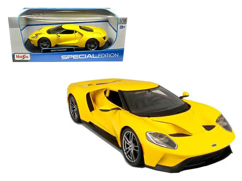 2017 Ford Gt Yellow 1/18 Diecast Model Car By Maisto 1