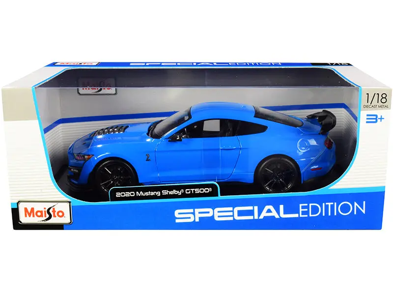 2020 Ford Mustang Shelby Gt500 Light Blue "Special Edition" 1/18 Diecast Model Car By Maisto 1