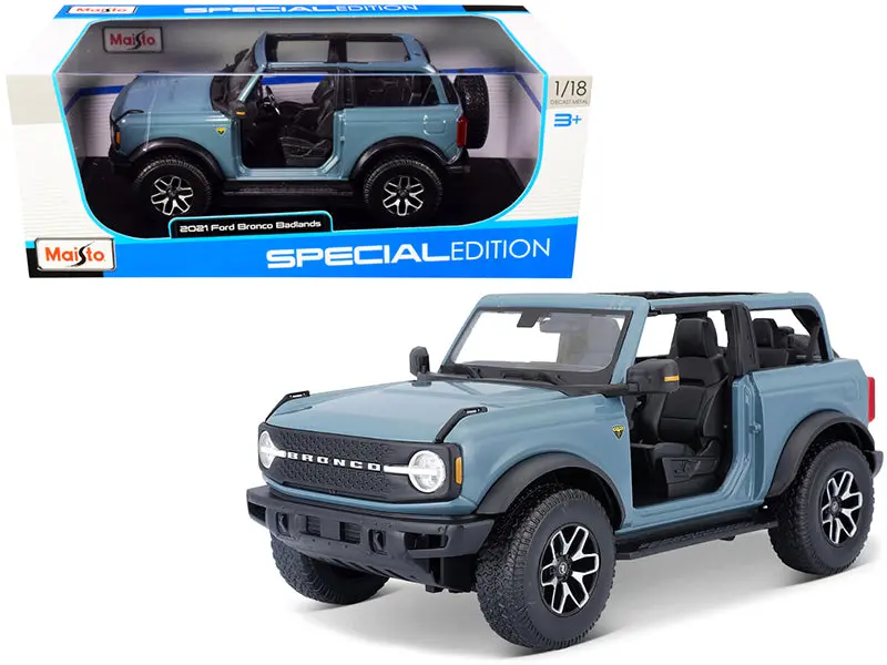 2021 Ford Bronco Badlands Blue "Special Edition" 1/18 Diecast Model Car By Maisto 1