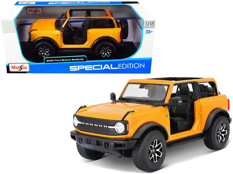 2021 Ford Bronco Badlands Orange Metallic "Special Edition" 1/18 Diecast Model Car By Maisto 1