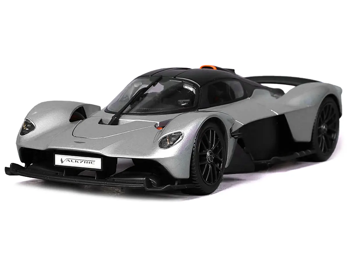 Aston Martin Valkyrie Silver Metallic With Matte Black Top "Special Edition" Series 1/18 Diecast Model Car By Maisto 2