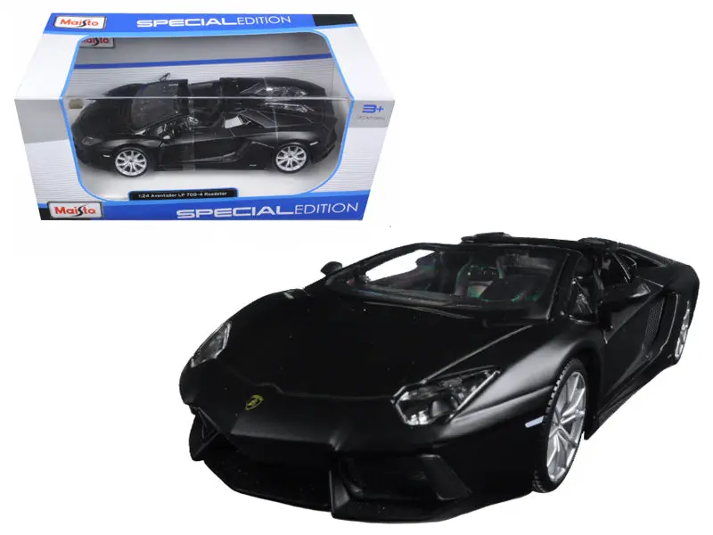 Lamborghini Aventador Lp 700-4 Roadster Matte Black 1/24 Diecast Model Car By Maisto 1