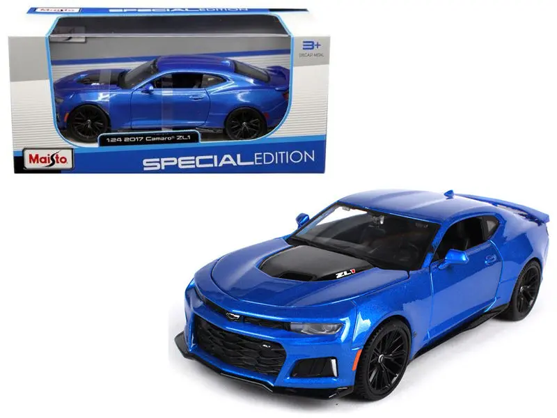 2017 Chevrolet Camaro Zl1 Metallic Blue 1/24 Diecast Model Car By Maisto 1