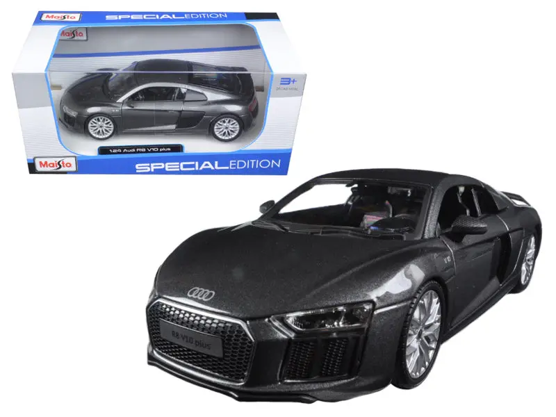 Audi R8 V10 Plus Grey Metallic "Special Edition" 1/24 Diecast Model Car By Maisto 1