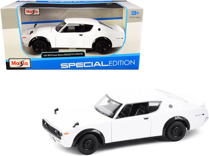 1973 Nissan Skyline 2000Gt-R (Kpgc110) White "Special Edition" Series 1/24 Diecast Model Car By Maisto 1