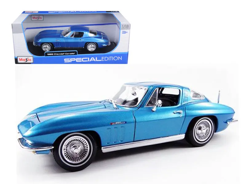 1965 Chevrolet Corvette Metallic Blue 1/18 Diecast Model Car By Maisto 1