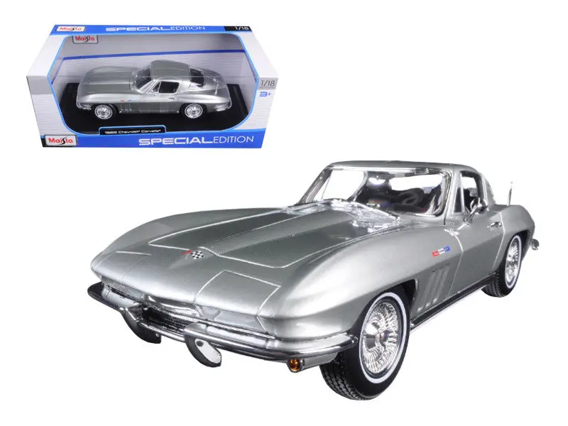 1965 Chevrolet Corvette Silver "Special Edition" 1/18 Diecast Model Car By Maisto 1