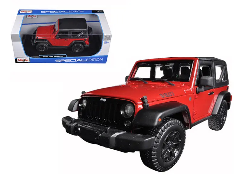 2014 Jeep Wrangler Special Edition "Willys" Red 1/18 Diecast Model By Maisto 1