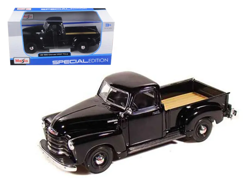 1950 Chevrolet 3100 Pickup Truck Black 1/25 Diecast Model By Maisto 1
