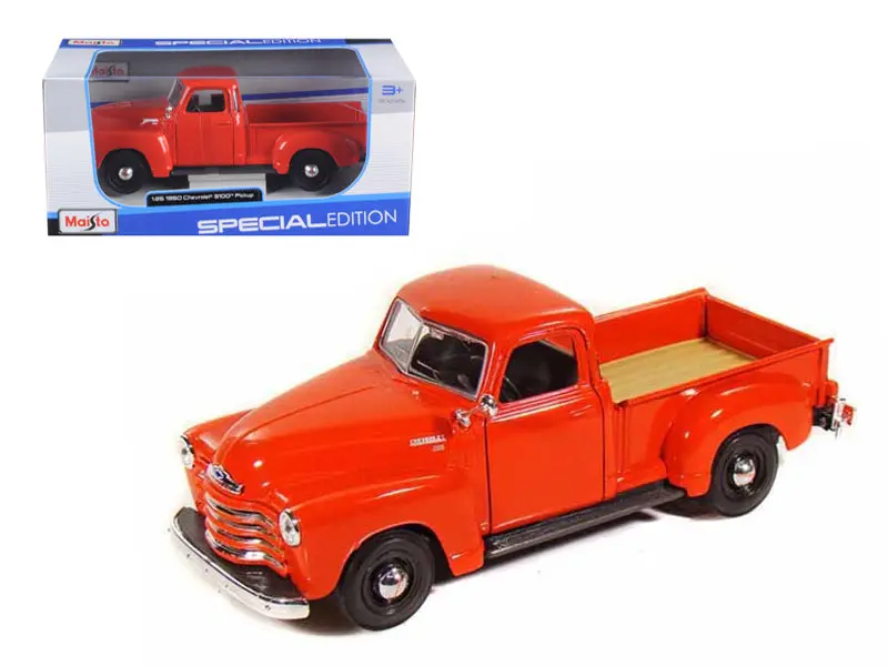 1950 Chevrolet 3100 Pick Up Truck Omaha Orange 1/25 Diecast Model By Maisto 1