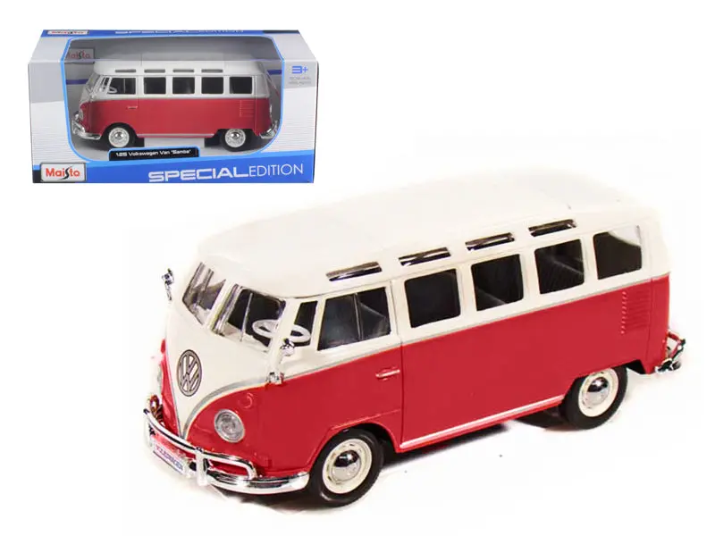 Volkswagen Samba Bus Red 1/25 Diecast Model By Maisto 1