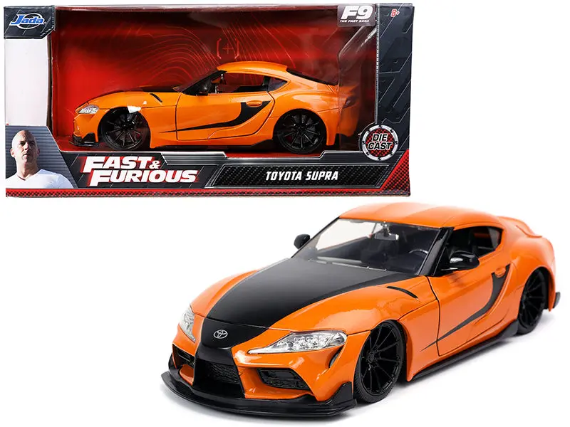 Toyota Supra Orange With Black Stripes "Fast & Furious F9" (2021) Movie 1/24 Diecast Model Car By Jada 1