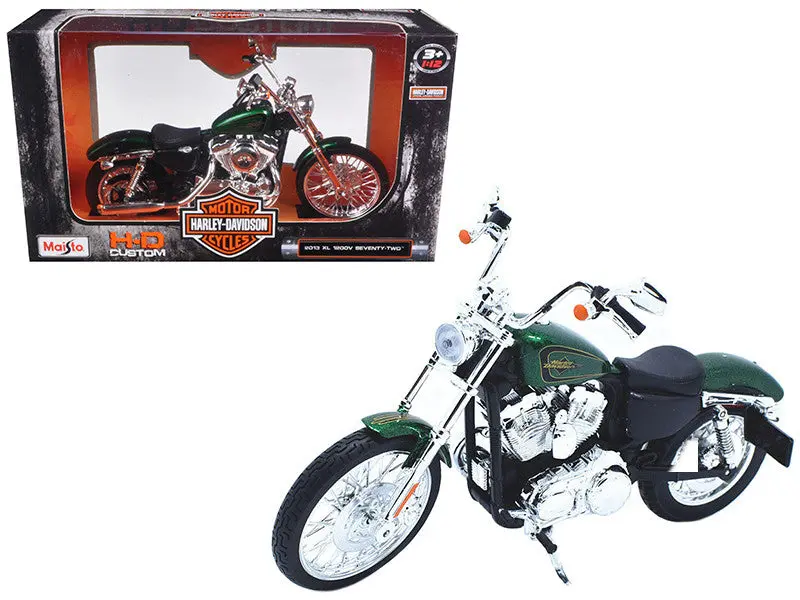 2013 Harley Davidson Xl 1200V Seventy Two Green 1/12 Diecast Motorcycle Model By Maisto 1