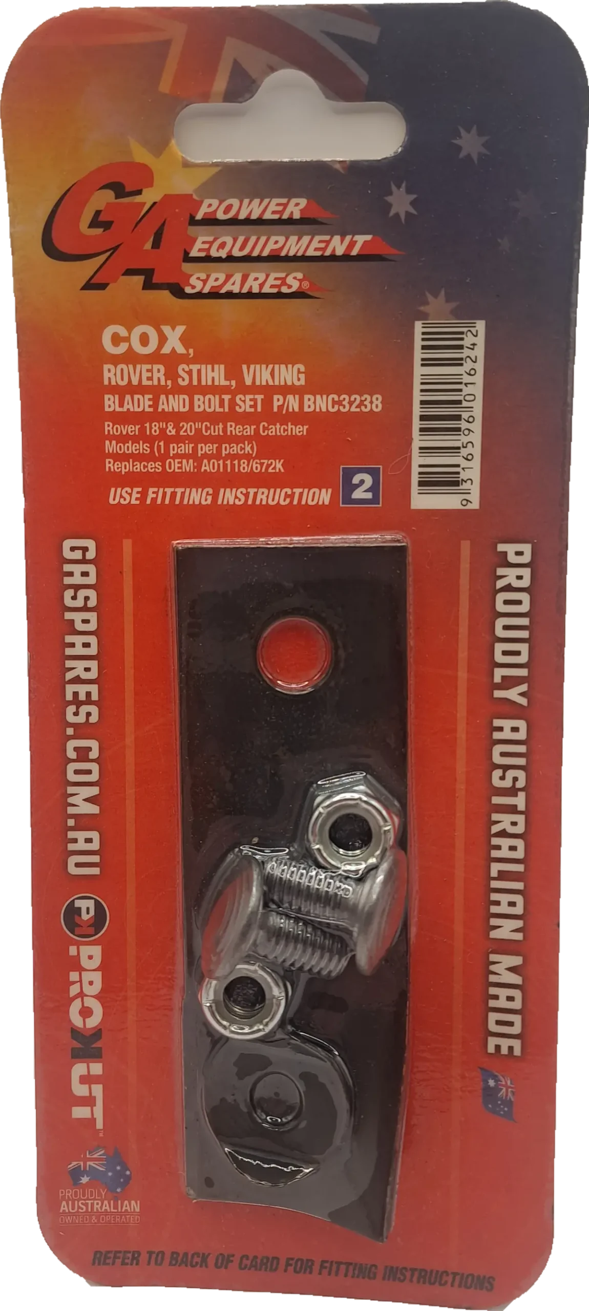 Rover 18" Mower Blade & Bolt Kit X 2 (Bnc3238) 1