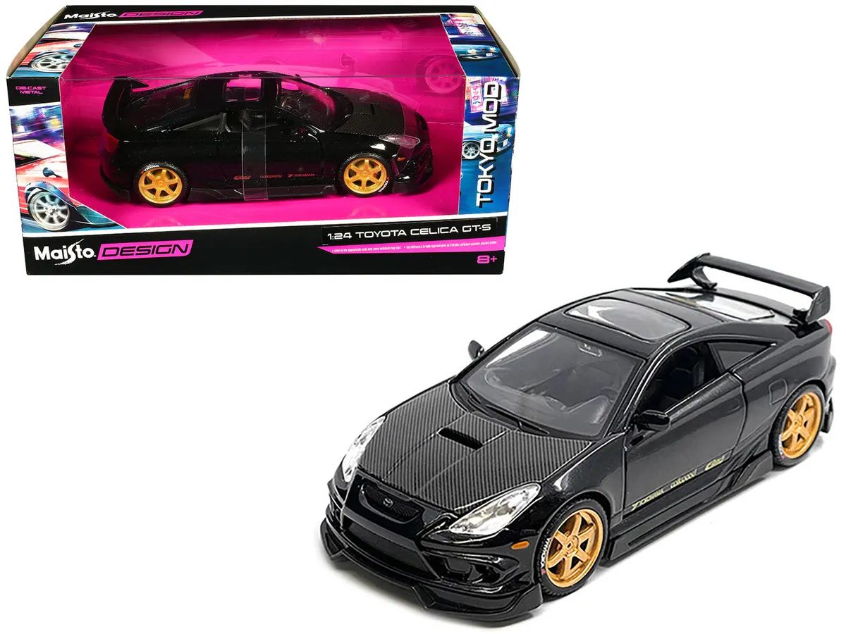 Toyota Celica Gt-S Black With Carbon Hood And Sunroof "Maisto Design Tokyo Mod" Series 1/24 Diecast Model Car By Maisto 1